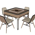 Modern Mahjong Table and Chair Mahjong Table 3d model