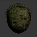 Tactical Military Camouflage Helmet With Protective Goggles Displayed On Mannequin Head