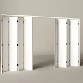 Sleek Modern White Folding Door in Open Position with Light Grey Background 3d model