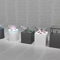 Modern Display Cabinets Black White With Transparent Covers LED Lights Different Shapes For Exhibits
