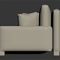 Modern White Sofa With Three Seat Design And Decorative Cushions For Living Room