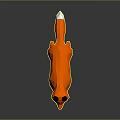Low Poly Style Orange Fox Game Movie Character With White Underbelly Black Legs And Ears