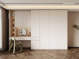 Cream style wardrobe dresser 3d model