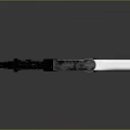Modern Tactical Weapon With White And Black Body And Scope Attachment For Precision Shooting