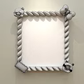 Colorful Cute Mirror With Twisted Rope Frame And Bow Bear Decorations Reflecting Bedroom Interior