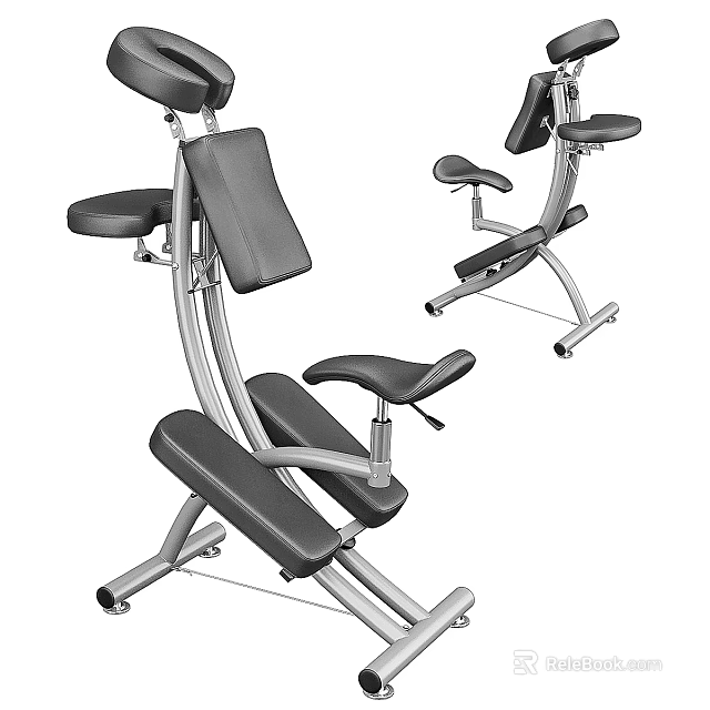 Adjustable Medical Rehabilitation Chair with Ergonomic Seat and Metal Frame for Patient Recovery 3d model 