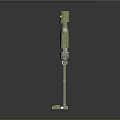 Green Standing Robot With Metallic Joints Chest Emblem And Detailed Limbs