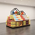 Supermarket Shelf Wenchuang Department Store Scene Stack Combination Display Stack Scene Display Snacks Free Combination Promotion Display Stack Snacks Free Combination 3d model