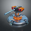 Turret Turntable Railgun Sci-fi Tower Defense Game Tower Defense Sci-fi Turret Game Turret Game Battery 3d model