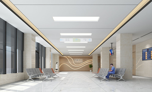 modern hospital hall hospital public waiting hall 3d model