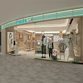 Modern Stylish Clothing Store Interior With Display Racks Sofa And Elegant Lighting