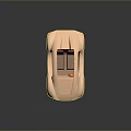 Wooden Toy Car With Rounded Design Orange Wheels Transparent Roof And Shiny Black Background