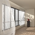 Modern venetian blinds window screen bonsai 3d model