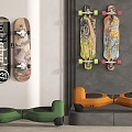 Graffiti Skateboard Balance Car 3d model