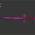 Fantasy Sword With Red Black Blade Yellow Accents And Red Handle Design