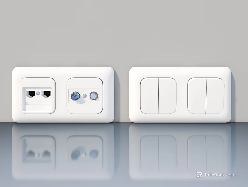 White Panel Side Hung Door With Modern Home Interior Design Features 3d model