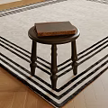 Middle Ancient Low Stool Wooden Stool 3d model