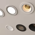 Contemporary Ceiling Downlights And Spotlights In White Black With Illuminated Interior Design