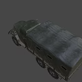 Vintage Green Military Truck With Canvas Covered Cargo Bed And Large Off Road Tires