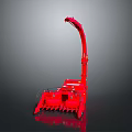 Red Agricultural Machinery With Extended Arm And Bottom Cutting Blades Design Structure