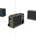 Three Vintage Televisions With Classic Retro Design And Old Fashioned Style