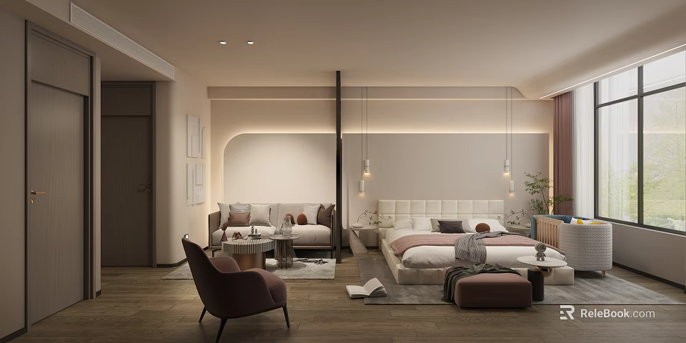 Modern Hospital Outpatient Clinic Featuring Clean Waiting Area And Professional Medical Staff 3d model 