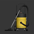 Yellow Portable Vacuum Cleaner With Long Handle And Wheels For Home Cleaning