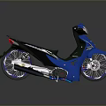 Blue Scooter Modern Design With Sleek Body Stylish Wheels And Black Seat