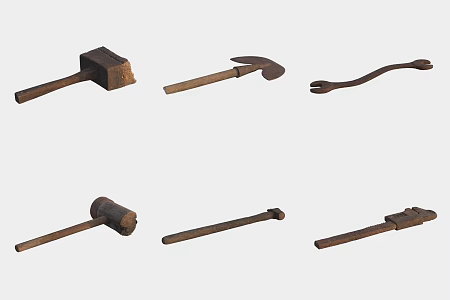 tool mallet caliper wrench hammer axe 3d model