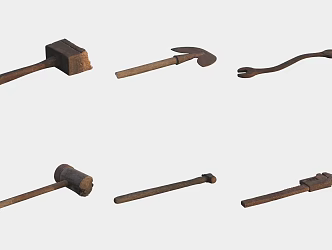 tool mallet caliper wrench hammer axe 3d model