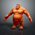 Muscular Fantasy Creature Character With Clawed Feet And Bulging Muscles
