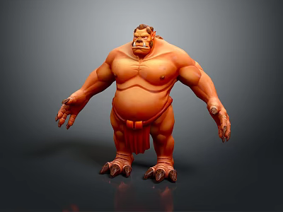 Muscular Fantasy Creature Character With Clawed Feet And Bulging Muscles 3d model
