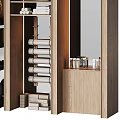 Modern Minimalist Wooden Storage Shelving Unit With Decorative Balls Books And Boxes
