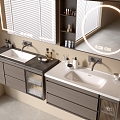 Modern Bathroom Cabinet Bathroom Counter Basin Bathroom Ornaments Mirror Cabinet Sink 3d model