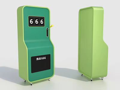 Other Green Self Service Terminal With Display Screen Showing Numbers And Wheels 3d model