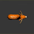 Cute Orange 3D Cartoon Deer Character With White Spots Antlers And Large Eyes