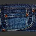 Stylish Denim Wallet With Red Decorative Buttons For Daily Use