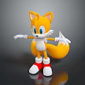 Yellow Fox Game Character With Two Tails White Gloves And Red Shoes