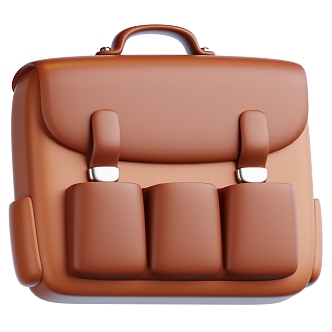 Modern Cartoon Bag Icon 3d model