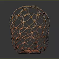 Modern Decorative Orange Mesh Furniture With Circular Base And Storage Design