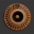 Classical Carved Pottery Vase With Orange And Black Intricate Sculpted Patterns Design