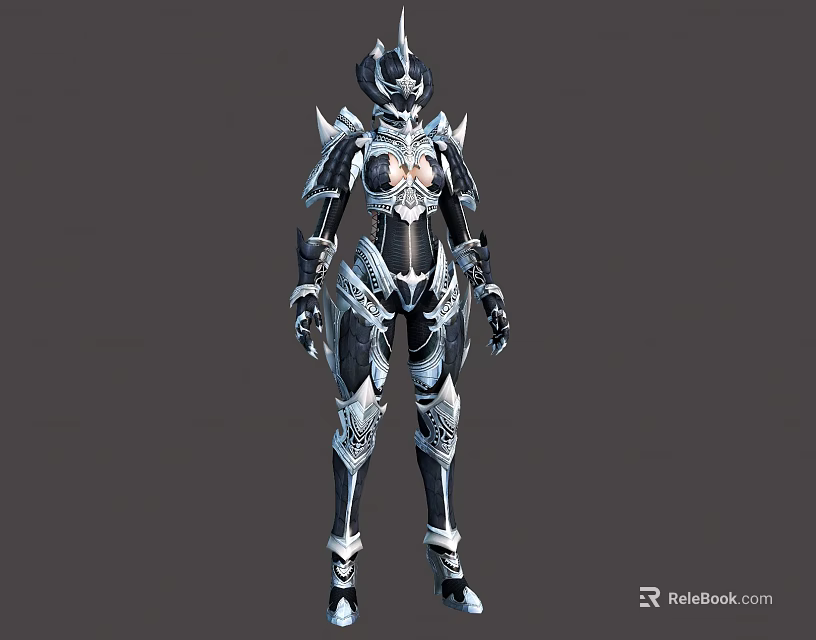 Intricate Armored Character And Legendary Creature With Mystical Fantasy Design Elements 3d model 