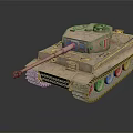 Historical Military Tank With Camouflage Paint Turret Cannon Tracks And Detailed Exterior Design