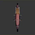 Modern Pink And Purple Motorcycle With Orange Seat Round Headlight And Black Wheels