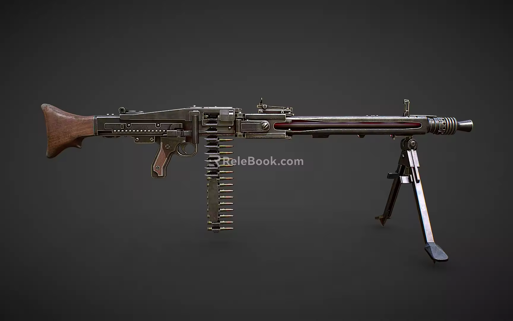 machine gun machine gun automatic rifle 3d model