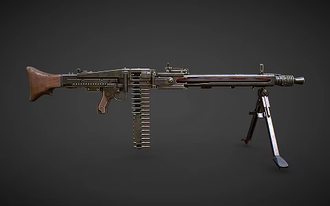 machine gun machine gun automatic rifle 3d model