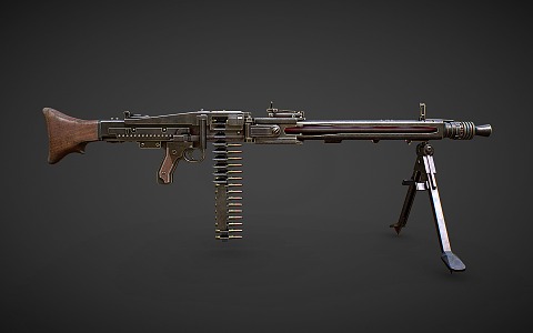 machine gun machine gun automatic rifle 3d model