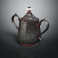 Vintage Metal Teapot With Double Handles And Decorative Lid For Daily Use
