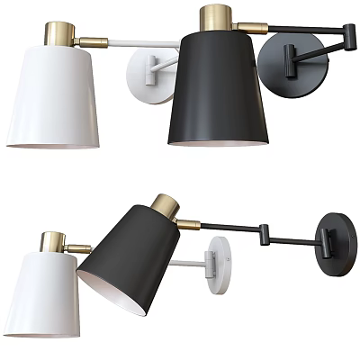 Modern Black And White Wall Sconces With Sleek Metallic Accents And Modern Designs 3d model