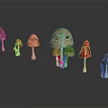 Modern mushroom straw mushroom poisonous mushroom 3d model